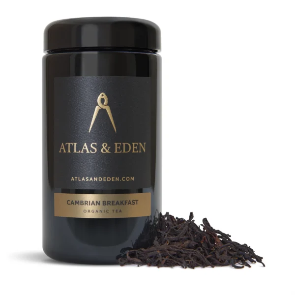 Atlas & Eden Cambrian Breakfast organic black tea blend UV jar